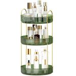 AbovePrime Bathroom Organizers Countertop, 3-Tier Rotating Makeup Organizer, Dresser Organizers, Cosmetic Organizer, Ideal for Bedroom, Bathroom, Vanity Countertop (Gem Green)