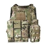 HYCOPROT Tactical Vest, 1000D Oxford Adjustable Military Airsoft Vest, for Special Mission, Outdoor Adventure Paintball, Military Training (CP camo)