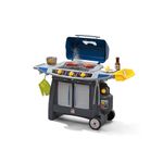 Step2 Sizzle & Smoke BBQ Grill Kids Playset, Indoor/Outdoor Kitchenette, Interactive Play with Sounds, Made of Durable Plastic, Includes 15 Piece Toy Accessories, for Toddlers 3+ Years Old