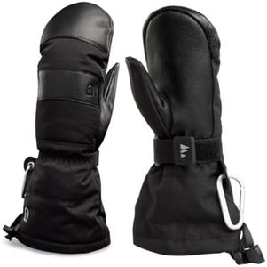 CHOPPER MILL Adult Mountain Mittens for Skiing, Snowboarding, Sledding, Insulated with Extra Long Cuff to Keep Hands Warm in Winter, Midnight, Size 9