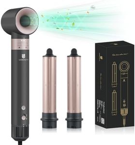 Curling Iron Hair Dryer: Auto Wrap Curling Wand 1 1/4 Inch Automatic Hair Curler, Ceramic Negative Ionic Blow Dryers Hot Air Fast Drying Tools Set with Extra Long Barrel for Styling Wave