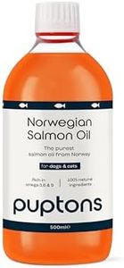 Puptons Salmon Oil for Dogs, Cats & Pets | 500ml Norwegian Salmon Oil | Omega 3, 6 & 9 Fish Oil Supplement | Helps Itchy Skin, Joint Care, Skin & Coat, Soft Paws (500ml)