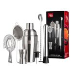 Vacu Vin Cocktail Set Plus - 7 Essential Tools for Mixing and Serving Cocktails - Dishwasher Safe - Cocktail Shaker, Double Jigger, Muddler, Hawthorne Strainer