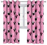 Jay Franco Disney Minnie Mouse Hearts & Love 183cm x 168cm Eyelet Window Curtains - 2 Panels