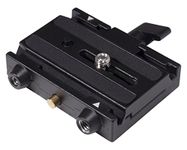 Manfrotto 577 Quick Release Adapter with Sliding Plate, with Quick Safety Lock, Compatible with Most Professional Cameras, Black