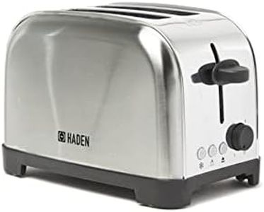 Haden Iver Toaster 2 Slice - Stainless Steel Compact Design with Browning Controls, Defrost/Reheat/Cancel Functions & Anti-Jam Function - 2 Slice Toaster Wide Slot - Easy to Clean- 700W