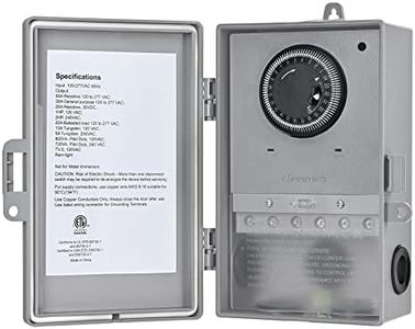 DEWENWILS Pool Pump Timer, Mechanical Timer Box Outdoor, Heavy Duty 2HP 40A 120-277 VAC, 24-Hour Programmable ON/Off Timer Switch for Water Heater, Pool Pump, ETL Listed Gray