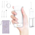 Portable Water Flosser,Upgraded Mini Cordless Oral Irrigator,Telescopic 200ml Tank,5 Modes & IPX7,Home & Travel Rechargeable Water Dental Flosser for Teeth, Gums, Braces Cleaner Care (White-Mini)