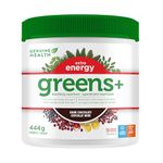 Genuine Health Greens+ Extra Energy, 30 servings, Superfoods, Antioxidants and Polyphenols for daily immediate energy or workout boost, Dark Chocolate flavoured powder, 444g