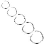 Body CAC 5PCS-20G(0.8mm) Hinged Clicker Titanium Nose Ring Hypoallergenic Titanium Full Hoops, Implant Grade Clasp Segment Sleeper Seamless Earrings Helix Piercing For Women