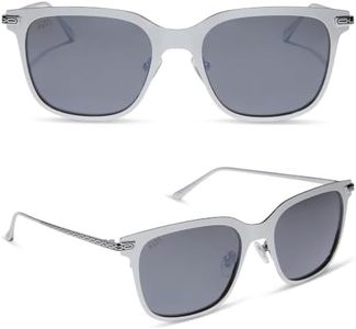 DIFF Star Wars Mandalorian Square Polarized Sunglasses UV400, Silver Chrome