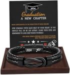 Btysun Graduation Gifts for Him, Grdaution Gifts 2023 High School Leather Bracelets for Teens Infinity Knot A New Chapter Best Preschool Graduation Gifts Middle School 5th 8th Grade Jewelry