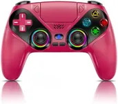 Nonbliep LED for PS5 Controller, for PS5 Slim/Pro/PC, Wireless Controller with 9 Colors RGB Light/Dual Vibration/Turbo/3.5mm Audio Jack/Speaker/Programmable for Playstation 5 Controller