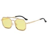 AUGEN By Visions India Retro Vintage Round Metal Abstract Unisex Sunglasses UV400 Protected Medium Size (C7, 170)