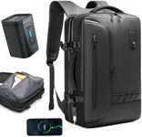 Quincry Vacpack Backpack, 16 Gallon Expandable Vacuum Backpack with Sealed Compression System for Travel, Airback Carry On, Black-with Air Pump, Large, Modern, Compact