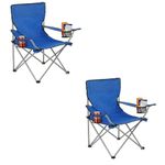 Arcanine Portable Camping Chair, Outdoor Folding Camping Chairs with 2 Cup Holder for Outdoor Lawn Chairs with Storage Bag, Ultralight Folding Chair for Fishing Picnics and Hiking (Set of 2)