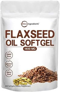 Maximum Strength Flaxseed Oil Suplement, 1400mg, 300 Liquid Softgels, Rich in Omega 3, 6, 9, Fatty Acids, DHA and Alpha Linolenic Acid (ALA), No GMOs and Vegan Friendly