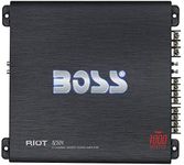 BOSS Audio Systems R2504 Riot Series Car Amplifier - 1000 High Output, 4 Channel, 2/4 Ohm, High/Low Level Inputs, High/Low Pass Crossover, Bridgeable, Full Range, Hook Up to Subwoofer for Bass