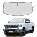 AuyNeas Windshield Sun Shade for Toyota Tundra 2022-2024 Double Layer 240T Front Window Shade Custom Fit Sun Visor Foldable Shade Blocks UV Rays Summer Must Have Car Accessories(Tundra 2022-2024)