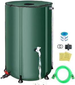 SKM Collapsible Rain Barrel, PVC Rain Water Collection System and Water Tank for Outdoor/Garden/Lawn, Portable Rain Water Collection Barrel Container with Spigots & Overflow Kit, 100Gallon, Green