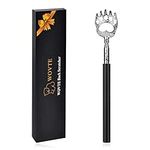 Back Scratcher, WOVTE Bear Claw Telescopic Back Scratcher Portable Extendable Stainless Steel Back Massager for Adults Stocking Fillers for Men Women Itch Relief Black