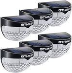 OTHWAY Solar Fence Post Lights Wall Mount Decorative Deck Lighting (Black, 6 Packs)