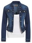 SS7 Womens Indigo Denim Jacket Ladies Stretch Jean Jackets Size 8 10 12 14 Dark Blue (22, Indigo)