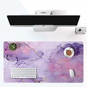 Gaming Mouse Pad JAMGRO Extended Mouse Pad XXL Desk Mat with Non-Slip Base and Stitched Edge for Home Office Gaming Work, Big Desk Pad Large Mouse Mat 800×400×3mm, Light Purple