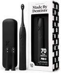 Made by Dentists PRO‑X Sonic Electric Toothbrush for Adults – 70‑Day Battery on One Charge, Dentist‑Designed Whitening Rechargeable Toothbrush, 3 Brush Heads & Travel Case, 3 Modes, Black