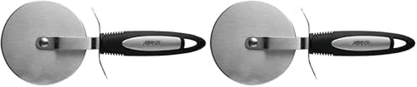 Avanti 15207 Ultra Grip Pizza Cutter, 10 cm Diameter, Silver/Black (Pack of 2)