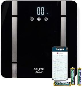 Salter Smart Bathroom Scale – Digital Body Weight Scale, Personal Scale, Measures Body Weight, Fat, Water, Muscle Mass, Bone Mass, BMI and BMR, 8 User, Bluetooth/App Connectivity, SA00432FEU6