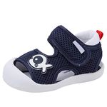 Baby Summer Sandals Breathable Mesh Rubber Sole Non-Slip Outdoor Shoes for Boys and Girls 9-30 Months (Blue-1,9-12months)