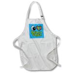 3dRose apr_105801_1 Bright Eye Heart I Love Being A Vegan-Full Length Apron with Pockets, 22 by 30-Inch, White