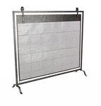 Deco 79 Metal Geometric Suspended Grid Style Netting Single Panel Fireplace Screen with Bolted Detailing, 38" x 9" x 35", Black