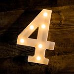 Foaky Marquee Light Up Number Sign, Plastic LED Lamp for Night Light, Wedding, Birthday Party, Christmas Home Bar Decoration(4)