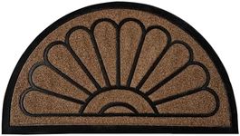 ubdyo Heavy Duty Door Mat - Non-Slip Rubber Door Mats - Outdoor Mats for Front Door - Low Profile Doormats Outside - Door Mats Outdoor - Half Round Doormat for Back door (30" x 17", Brown)