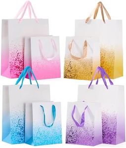 THE TWIDDLERS - 8 sacs de Noël colorés avec poignées en ruban pour Noël, fêtes d'anniversaire, cadeaux, toutes occasions - Couleurs et tailles assorties - 18cm x 23cm & 32cm x 26 cm, sacs cadeaux