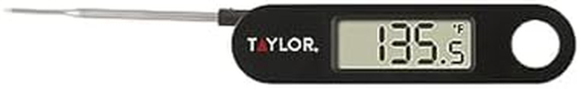 Taylor 1476 Instant Read Digital Meat Food Grill BBQ Cooking Kitchen Thermometer, Folding Probe, Black