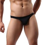 sandbank Men’s Lingerie Bluge Pouch Bikini Thong G-String Underwear Panties (UK S, Black)