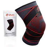 UFlex Athletics Knee Compression Brace for Men and Women - Non Slip Sleeve with Straps for Pain Relief, Meniscus Tear, Sports Safety in Basketball, Tennis - Single Wrap, Medium