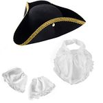 Funny Party Hats Colonial Style Tricorn Hat - Revolutionary War Deluxe Colonial Tricorn Hat