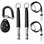 Dog Whistle to Stop Barking, Professional Adjustable Pitch Ultrasonic Dog Training Whistle and Silent Barking Control for Dogs with 2 Lanyard