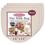 3 Pack 14"x14" Nut Milk Bag, Cheese