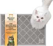 Neater Pets Neater Mat Litter Trapping Mat, Thick & Durable Material Catches Mess from Kitty Litter Box to Protect Floors, Soft on Cats Paws, Anti-Skid Backing, Easy to Clean, Grey, 20" x 30"