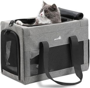 pecute Sac de Transport pour Chat, Cadre Ultra Stable, Pliable, Sac Transport Chat Chien Portable, Écurie Sac de Transport pour Animaux de Compagnie Gris Foncé