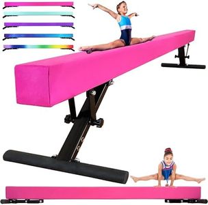 PreGymnastic 8FT Balance Beam, Raised Gymnastics Beam for Kids Ages 3-12, Home Gym Equipment for Training, Adjustable Balancing Beam Indoor, Off-Ground Competition Style