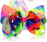 Unicorn Hair Bow for Girls - 8 Inch