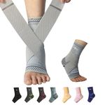 ABIRAM Foot Sleeve (Pair) with Compression Wrap, Ankle Brace For Arch, Ankle Support, Football, Basketball, Volleyball, Running, For Sprained Foot, Tendonitis, Plantar Fasciitis