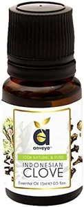 Anveya Indonesian Clove Essential Oil, 100% Natural, Pure & Undiluted, 15ml, Best For Toothache, Gums, Pain Relief, Hair, Acne, Skin, Steam & Diffuser