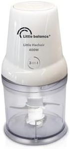 LITTLE BALANCE 8586 Little Hachoir, Hachoir électrique, Mini mixeur, Bol 500 ml, 4 lames inox, 400 W, Blanc